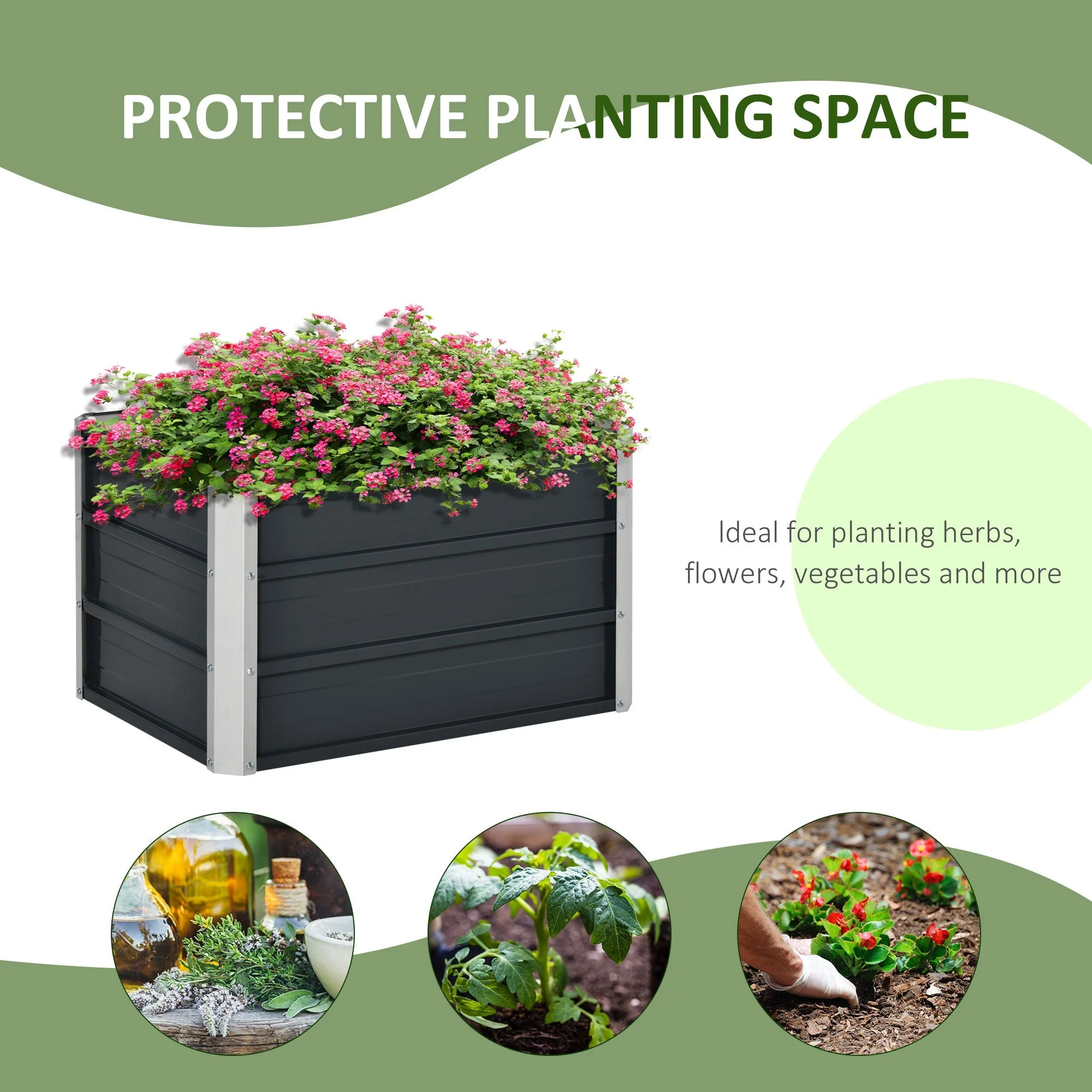 Raised Garden Bed Elevated Metal Planter Box for Vegetables - Image 4