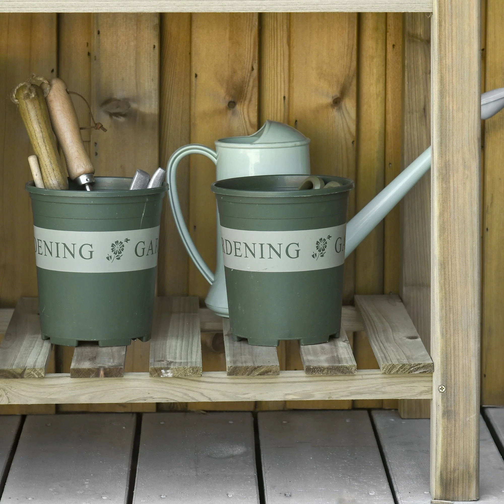Raised Garden Bed with Legs and Storage Shelf Elevated Wooden Planter Box - Image 9