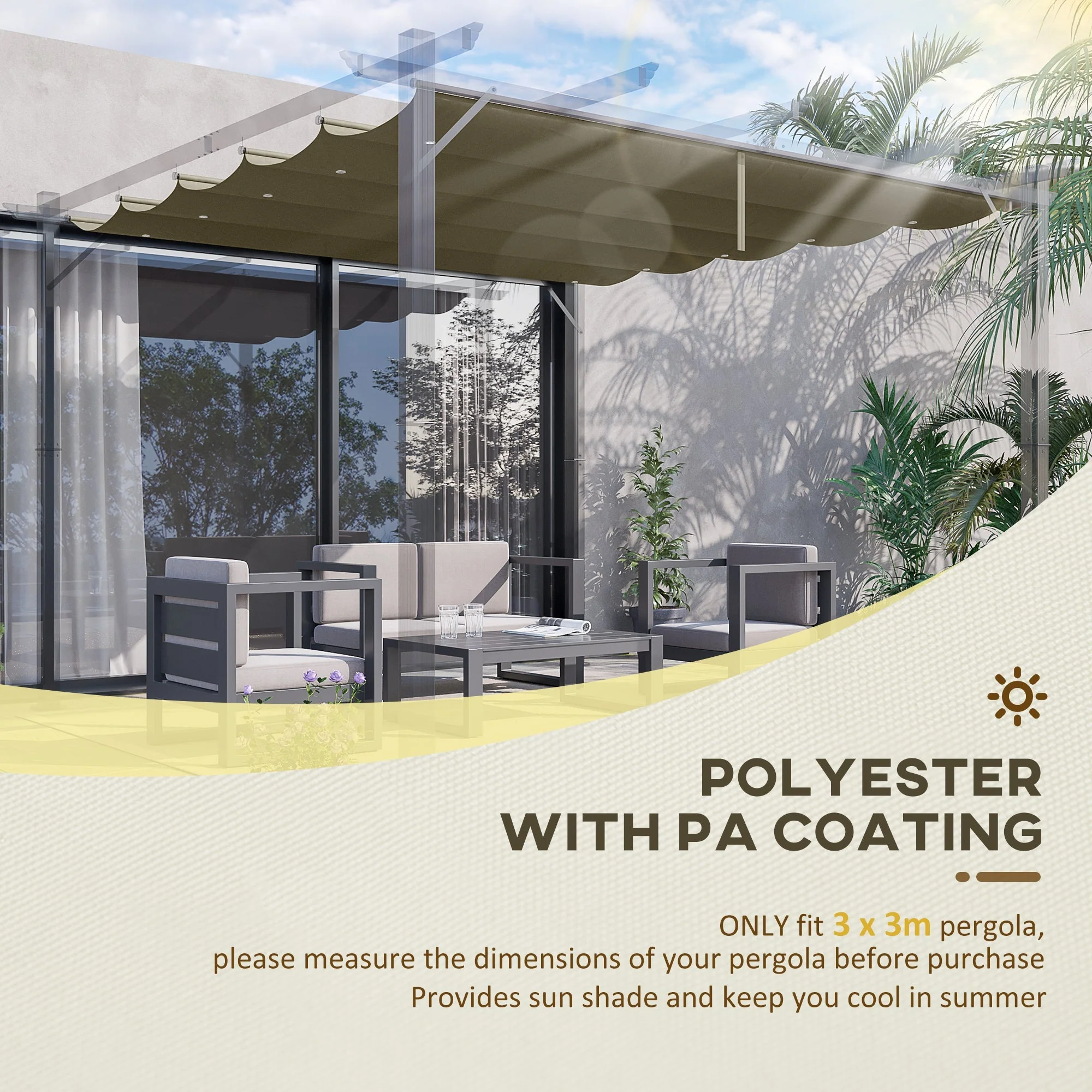 Retractable Pergola Shade Cover - Image 3