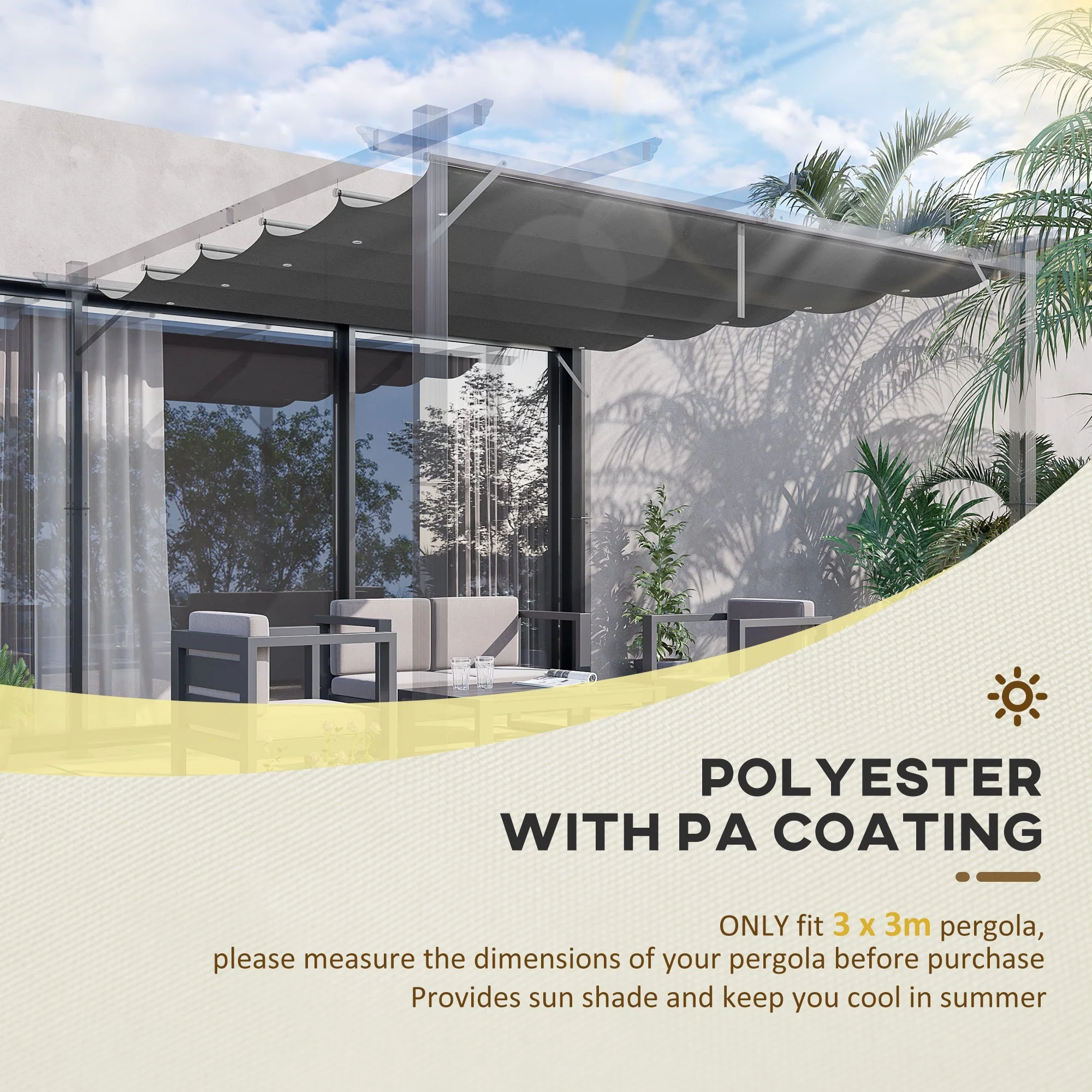 Retractable Pergola Shade Cover - Image 3