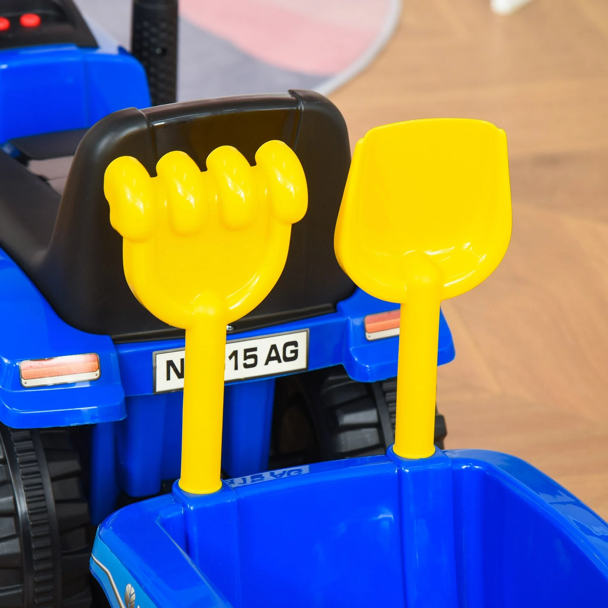 Ride On Tractor Toddler Walker Foot To Floor Slider w/ Horn Storage Steering Wheel for 1-3 Years Old Blue - Image 8