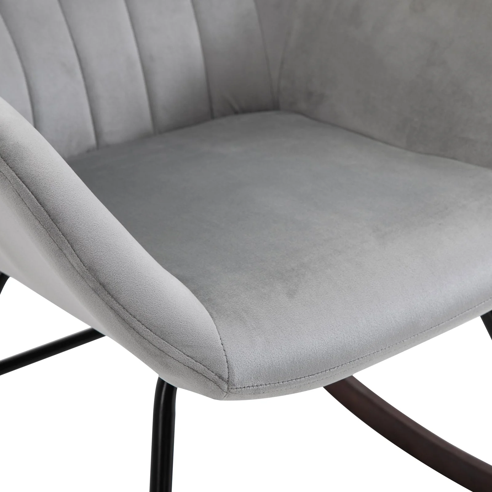 Rocking Chair Reading Accent Armchair with Steel Frame Sponge Padded for Living Room - Image 8