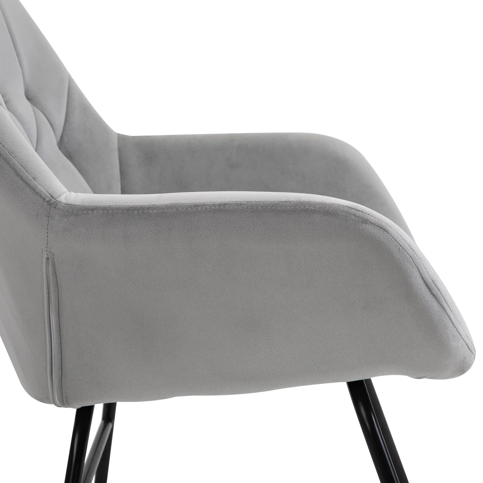 Rocking Chair Reading Accent Armchair with Steel Frame Sponge Padded for Living Room - Image 9