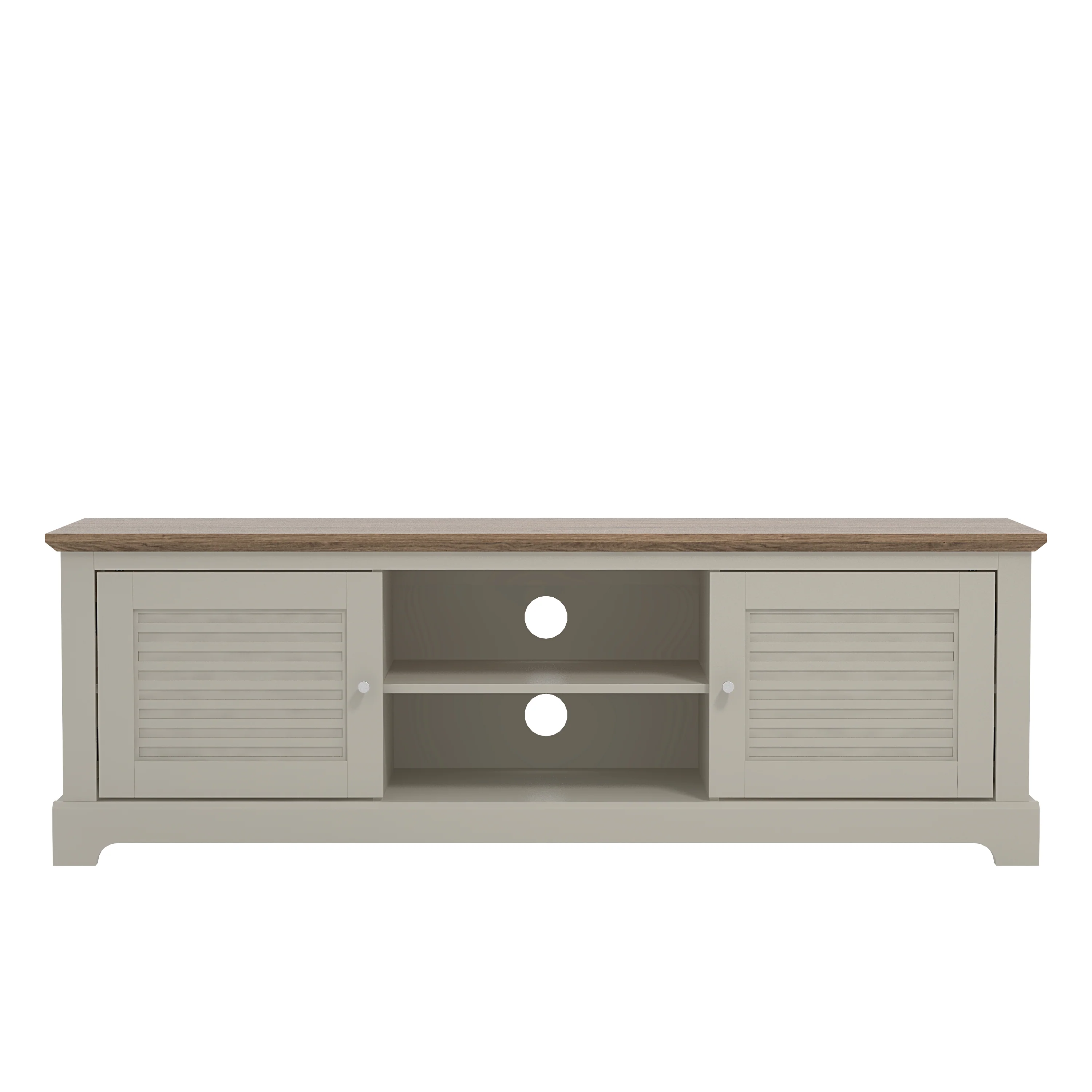 Salcombe TV Unit Light Grey 6 Shelves 2 Doors