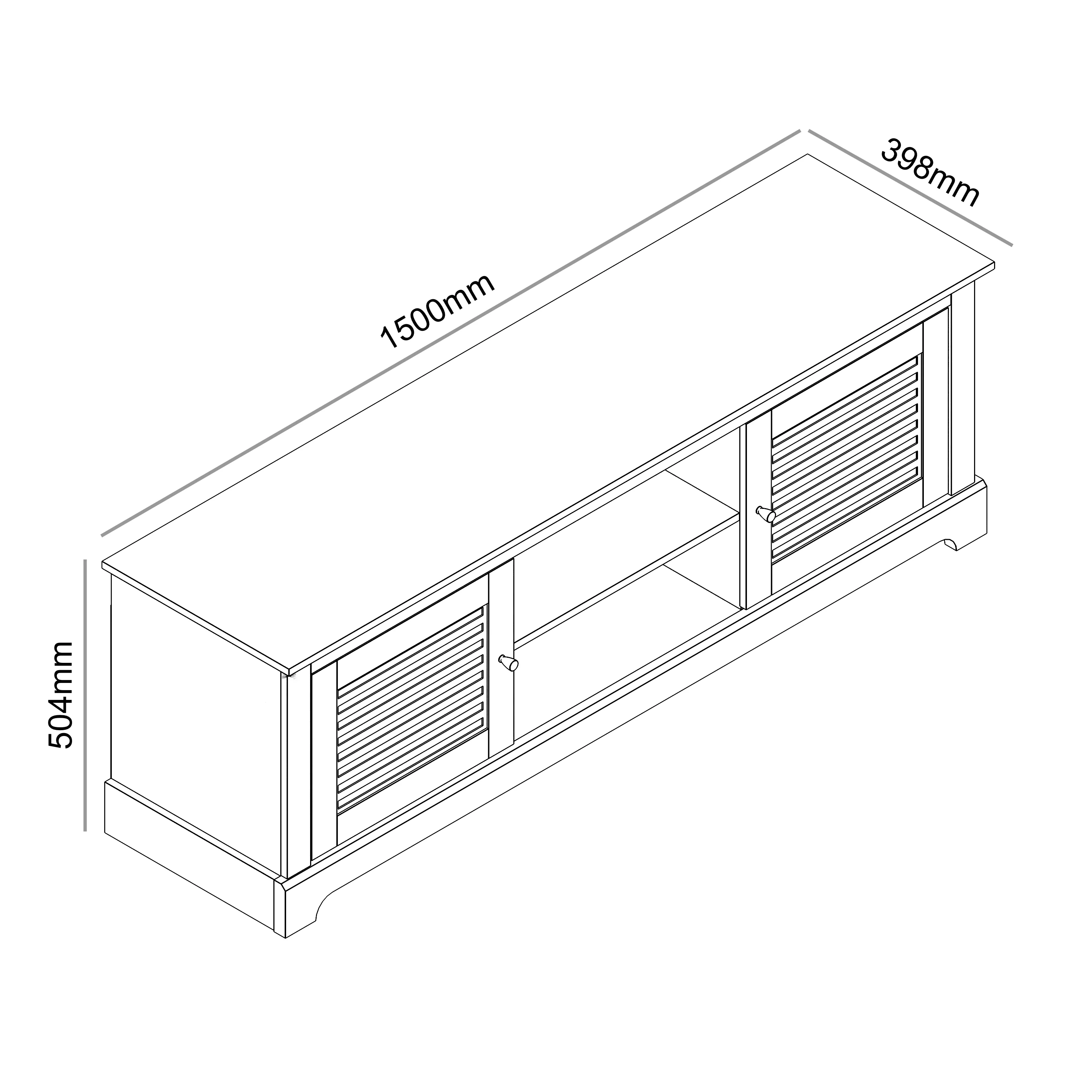 Salcombe TV Unit Light Grey 6 Shelves 2 Doors - Image 6