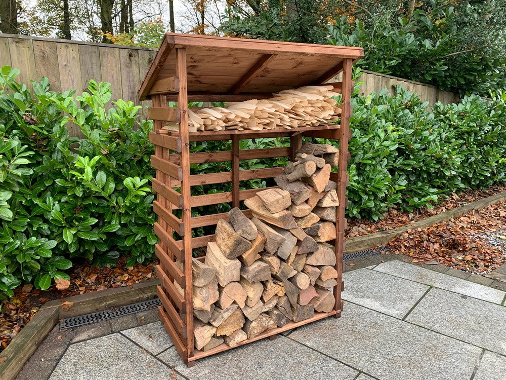 Scandinavian Redwood Garden Log Store by Charles Taylor - Image 4