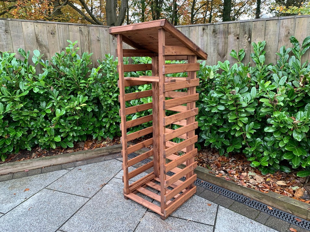Scandinavian Redwood Garden Log Store by Charles Taylor - Image 3