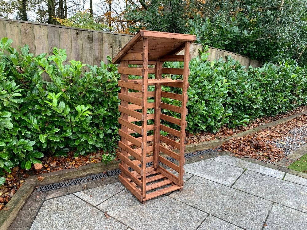 Scandinavian Redwood Garden Log Store by Charles Taylor - Image 4