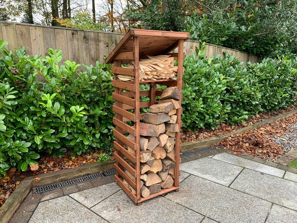 Scandinavian Redwood Garden Log Store by Charles Taylor - Image 6