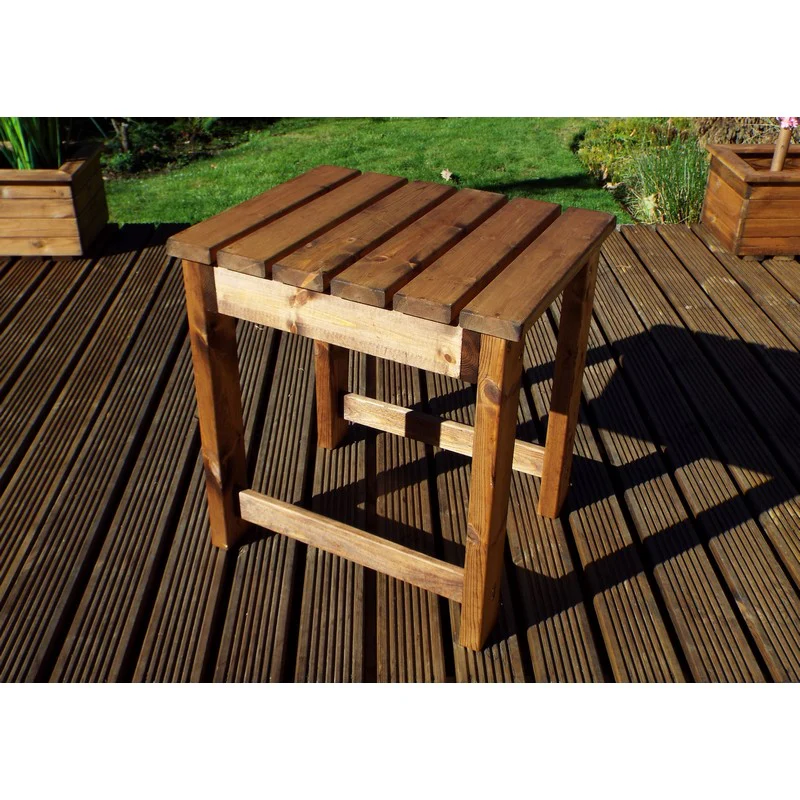 Scandinavian Redwood Garden Patio Dining Set by Charles Taylor - 4 Seats Burgundy Cushions - Image 4