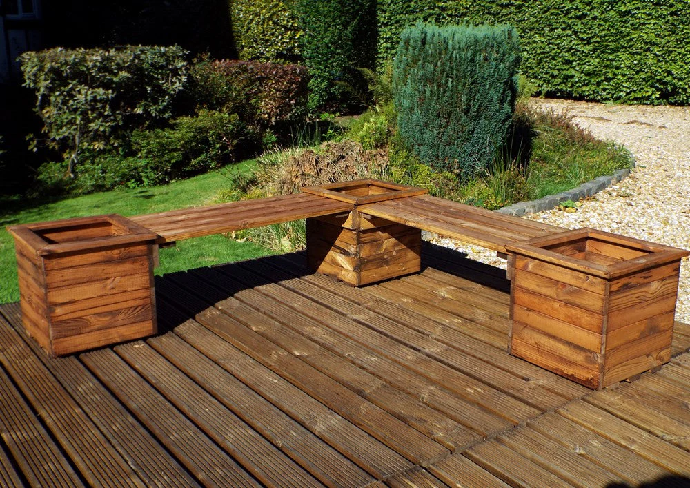 Scandinavian Redwood Garden Planter Bench by Charles Taylor - 2 Seats - Image 4