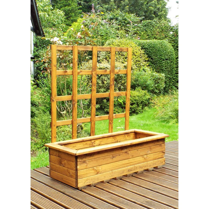 Scandinavian Redwood Garden Planter Trellis Set by Charles Taylor - Image 3