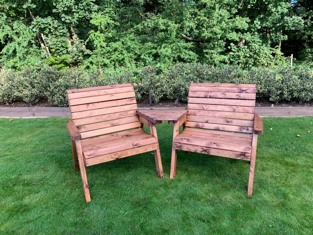 Scandinavian Redwood Garden Tete a Tete by Charles Taylor - 2 Seats - Image 2