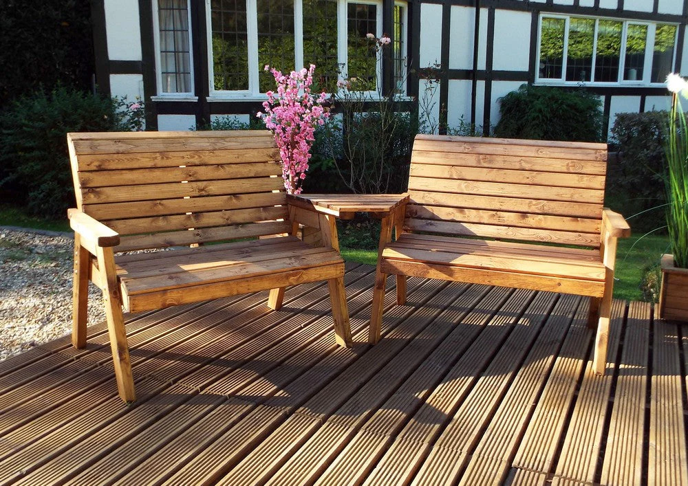 Scandinavian Redwood Garden Tete a Tete by Charles Taylor - 4 Seats