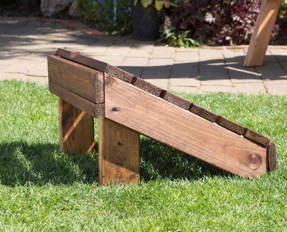 Scandinavian Redwood Garden Tete a Tete & Footstool by Charles Taylor - 2 Seats - Image 3