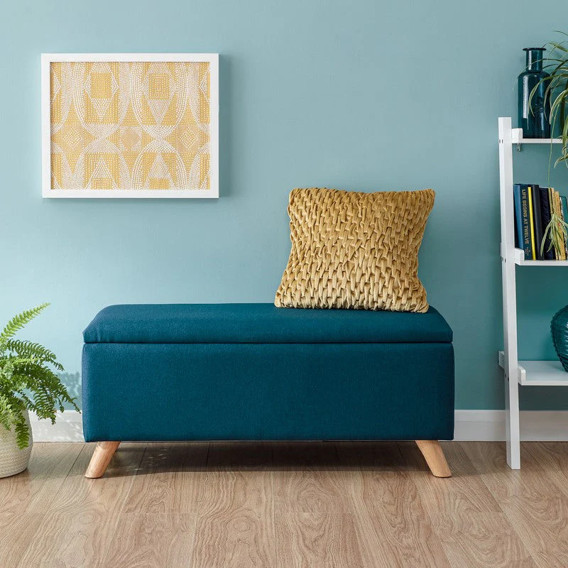 Secreto Ottoman Wood & Fabric Blue - Image 2
