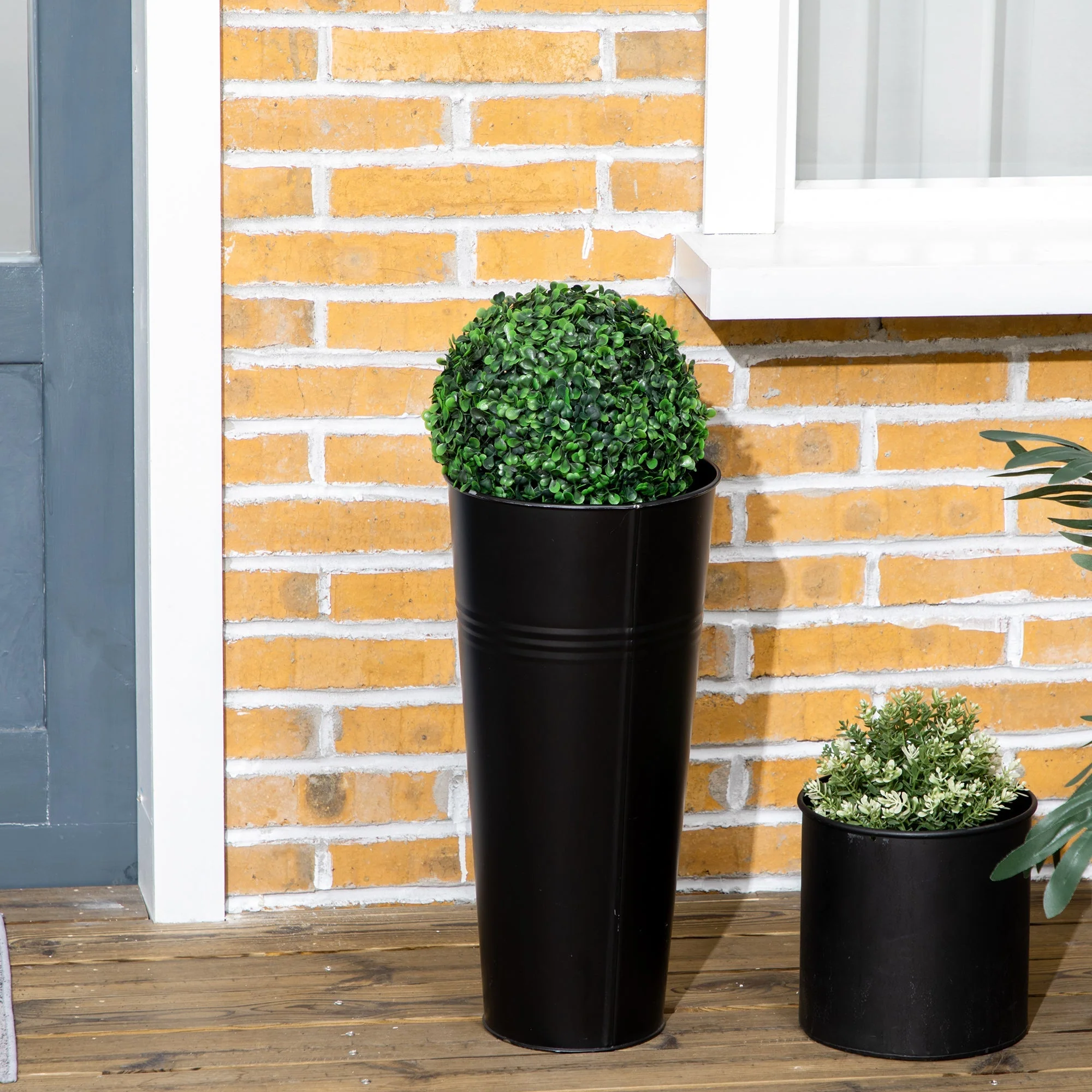 Set of 2 Artificial Plants Boxwood Ball Trees in Pot Fake Plants for Home Indoor Outdoor Decor - Image 7