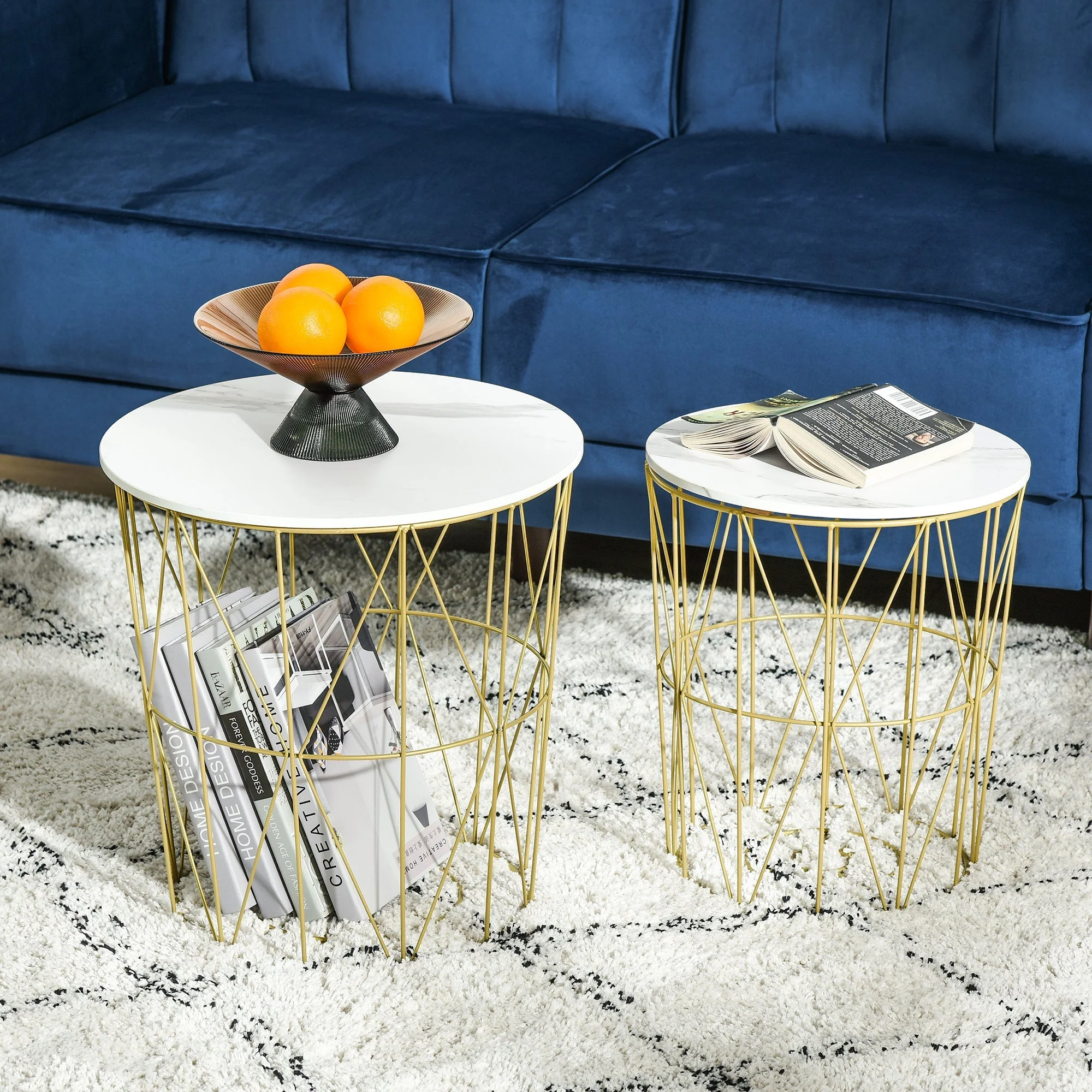 Set of 2 Nesting Side Tables with Storage - Image 2
