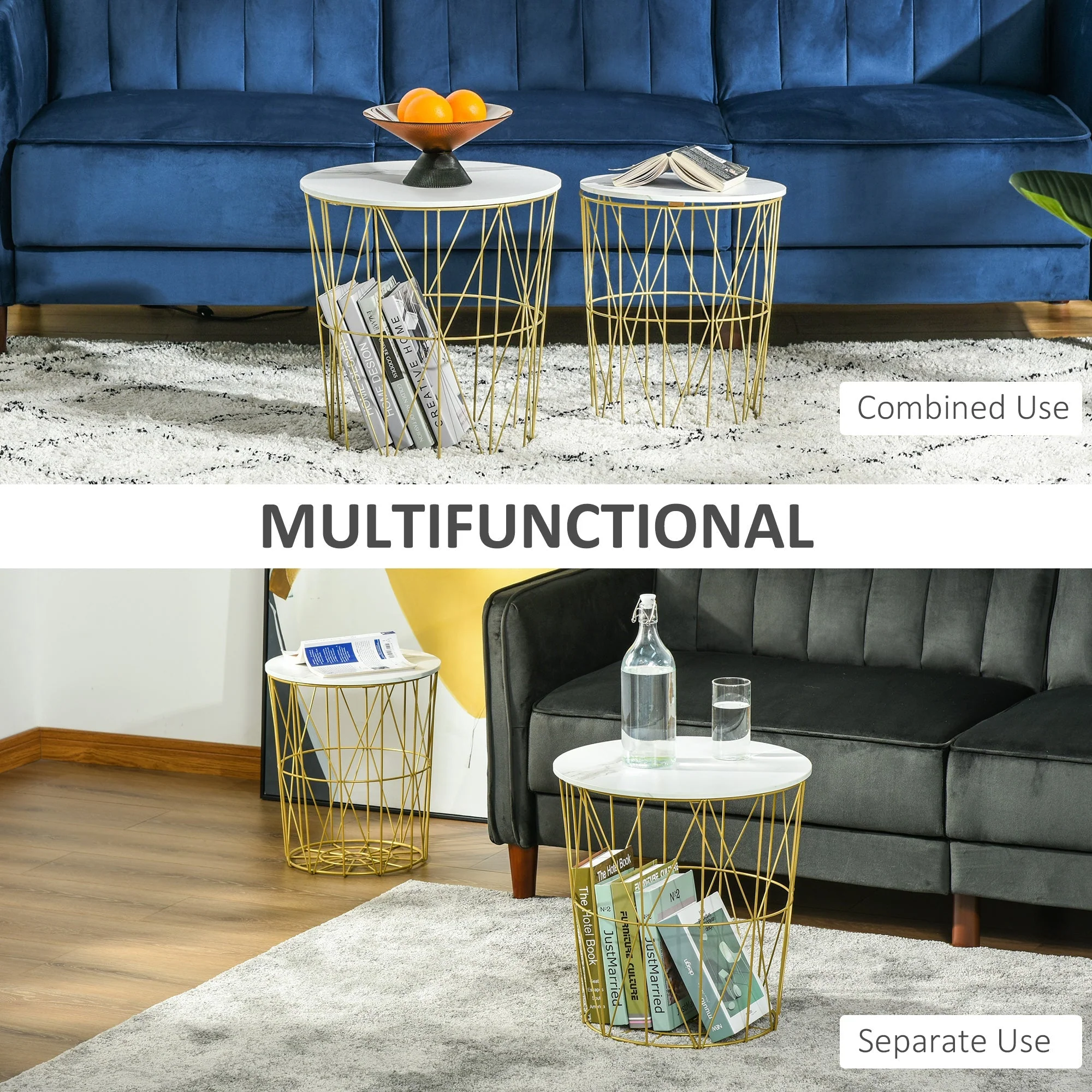 Set of 2 Nesting Side Tables with Storage - Image 6