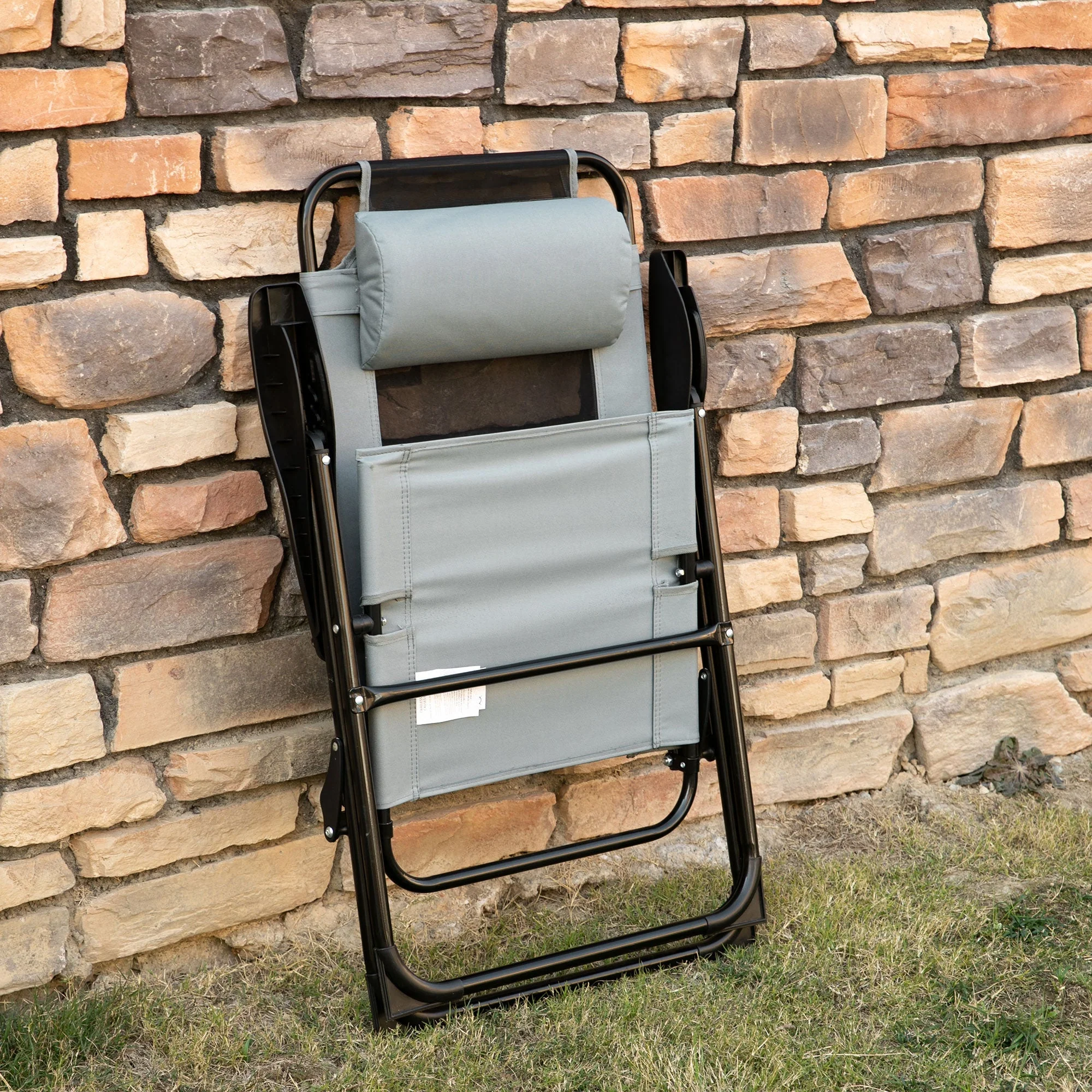 Set of 2 Portable Folding Recliner Outdoor Patio Adjustable Backrest - Image 6