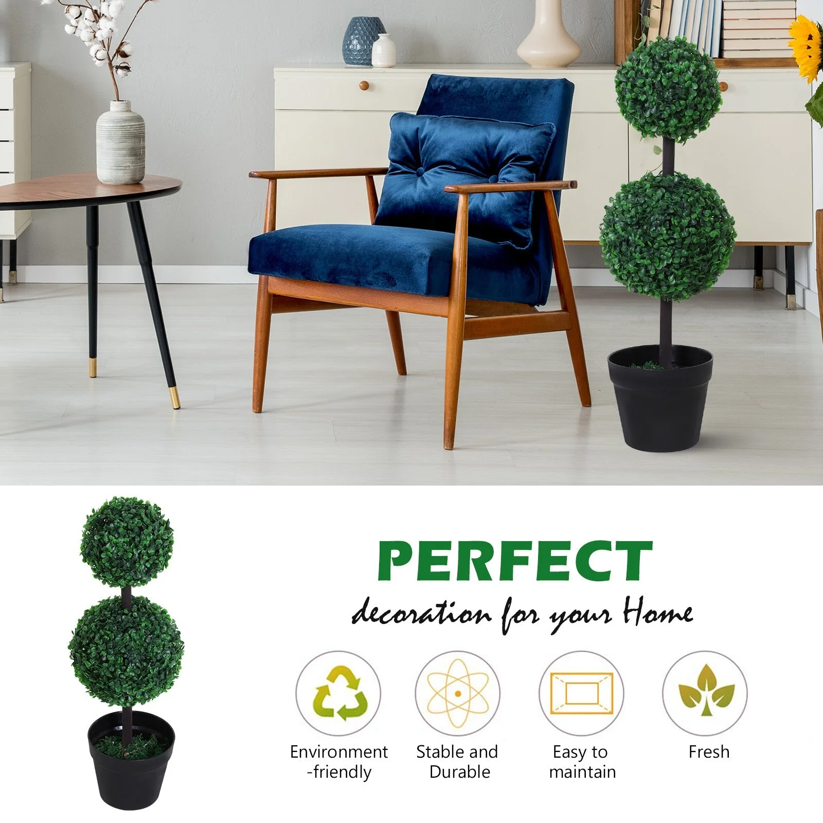 Set of 2 Topiary Tree Plant - Image 7