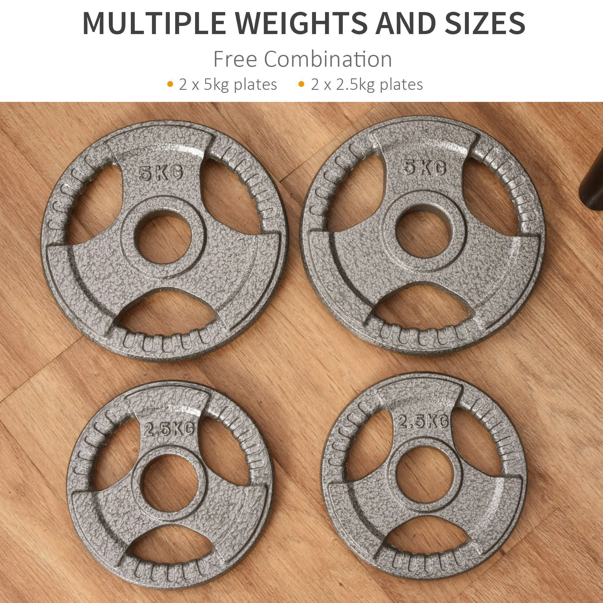 Set of 4 Cast Iron 2" Olympic Weight Plates Barbell Weight 2 x 5kg - Image 7