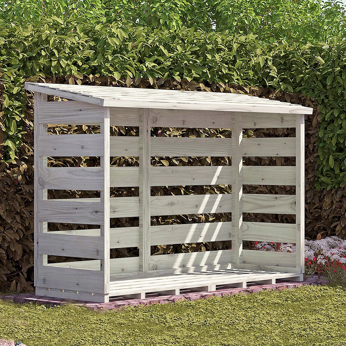 Shire 6' 2" x 2' 3" Pent Log Store - Classic Pressure Treated Slatted - Image 3