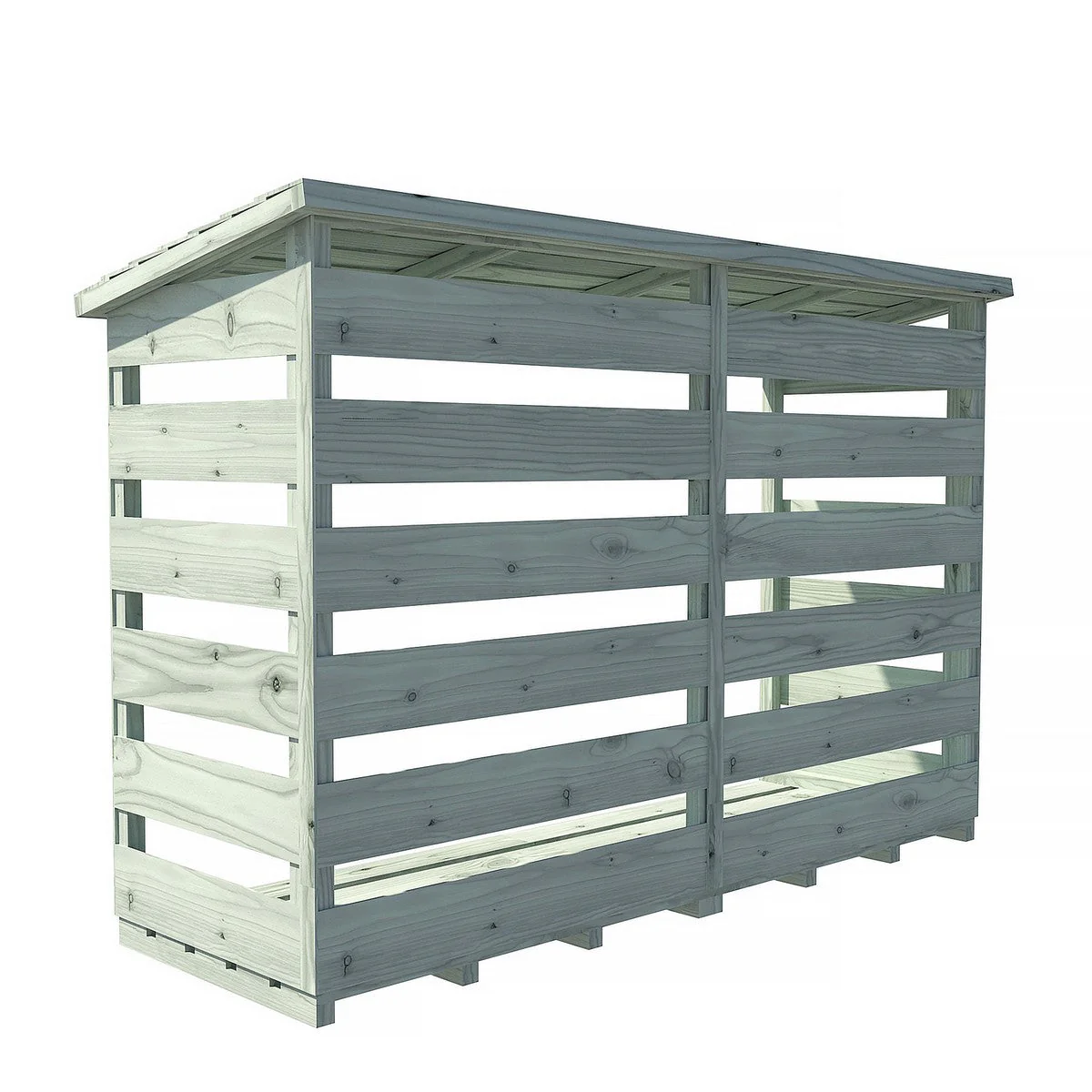 Shire 6' 2" x 2' 3" Pent Log Store - Classic Pressure Treated Slatted - Image 6