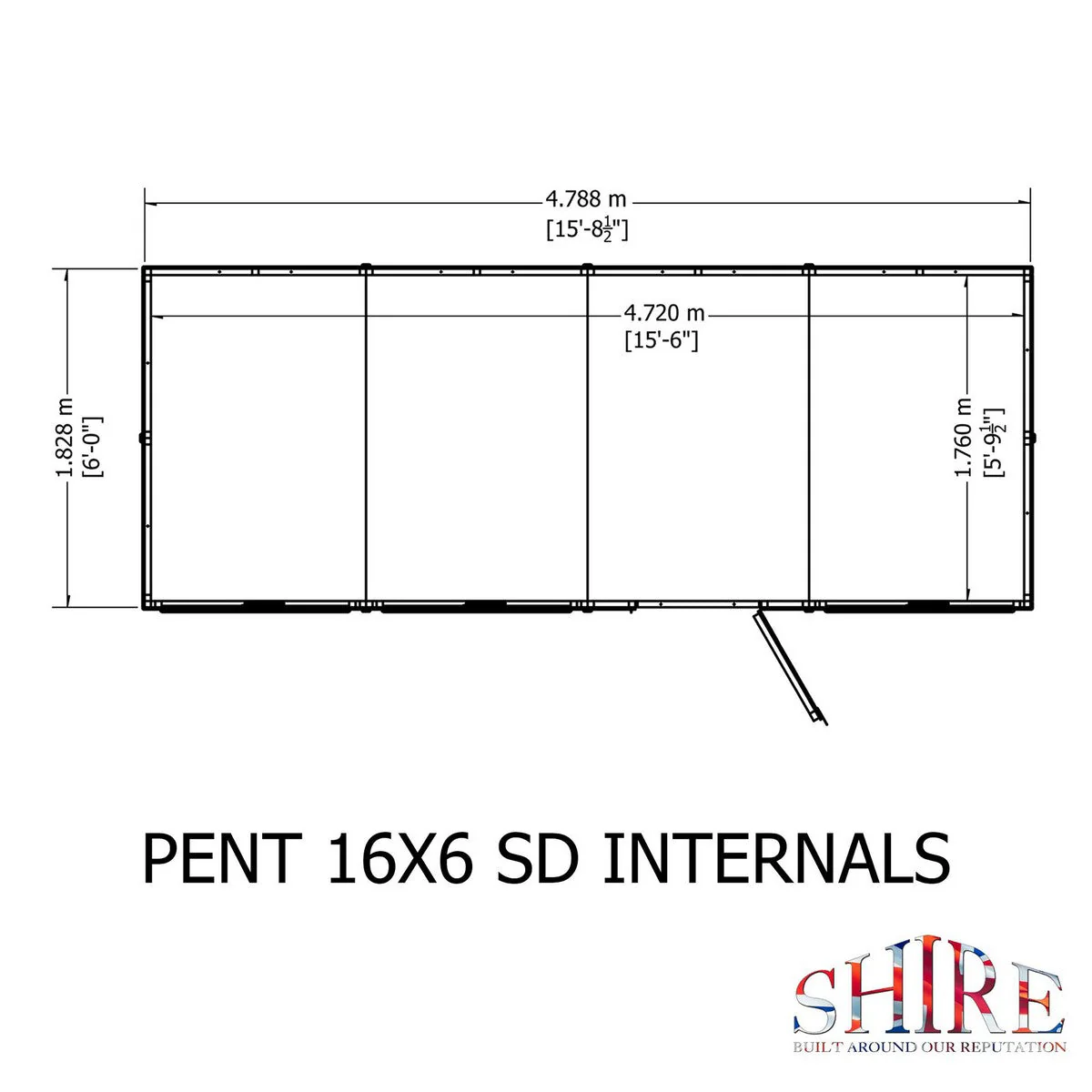 Shire 6' 6" x 15' 10" Pent Shed - Premium Dip Treated Shiplap - Image 11