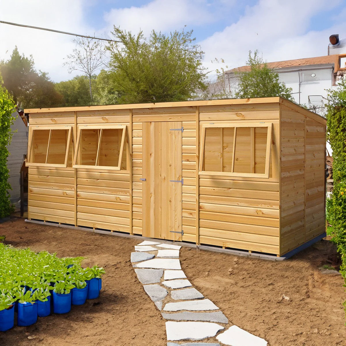 Shire 6' 6" x 15' 10" Pent Shed - Premium Dip Treated Shiplap - Image 3