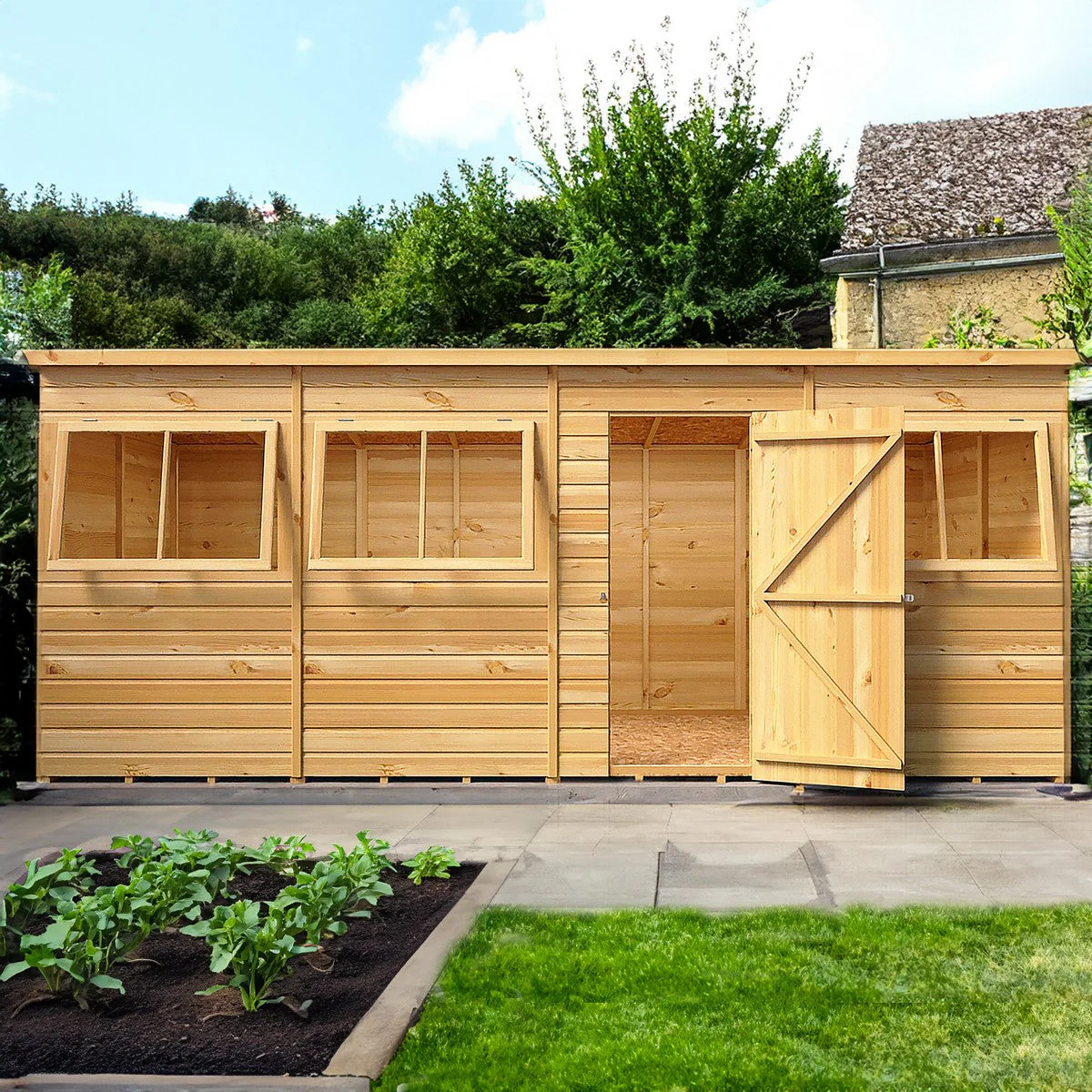 Shire 6' 6" x 15' 10" Pent Shed - Premium Dip Treated Shiplap - Image 4