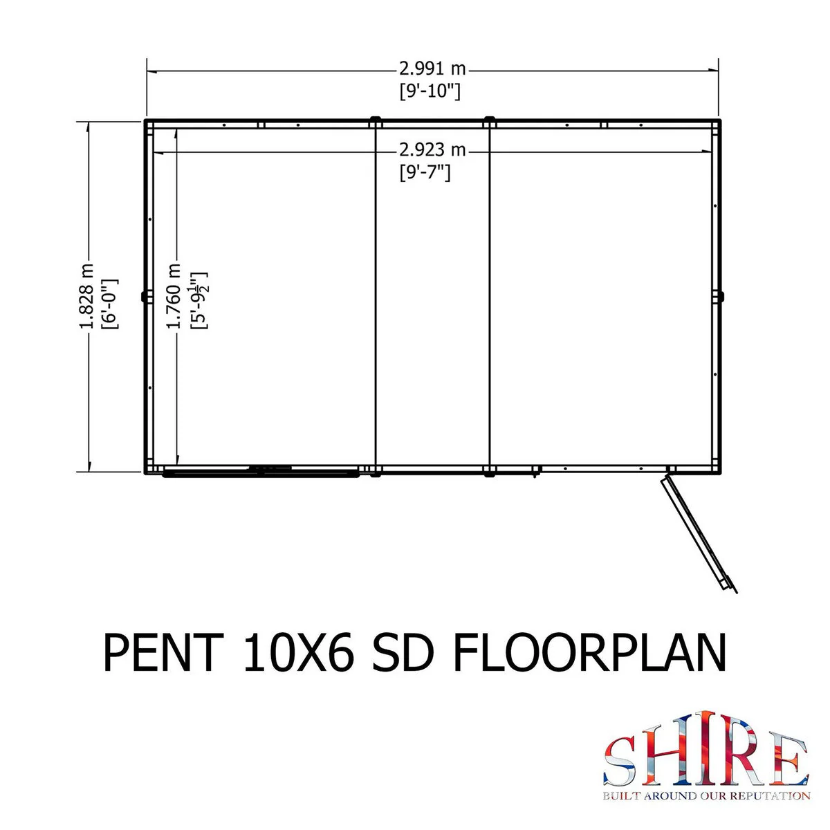 Shire 6' 6" x 9' 11" Pent Shed - Premium Dip Treated Shiplap - Image 10