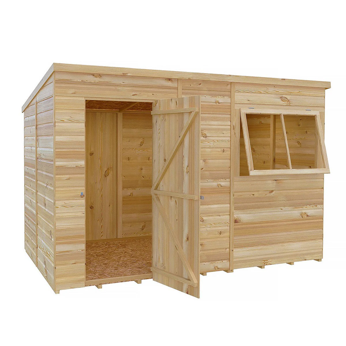Shire 6' 6" x 9' 11" Pent Shed - Premium Dip Treated Shiplap - Image 2