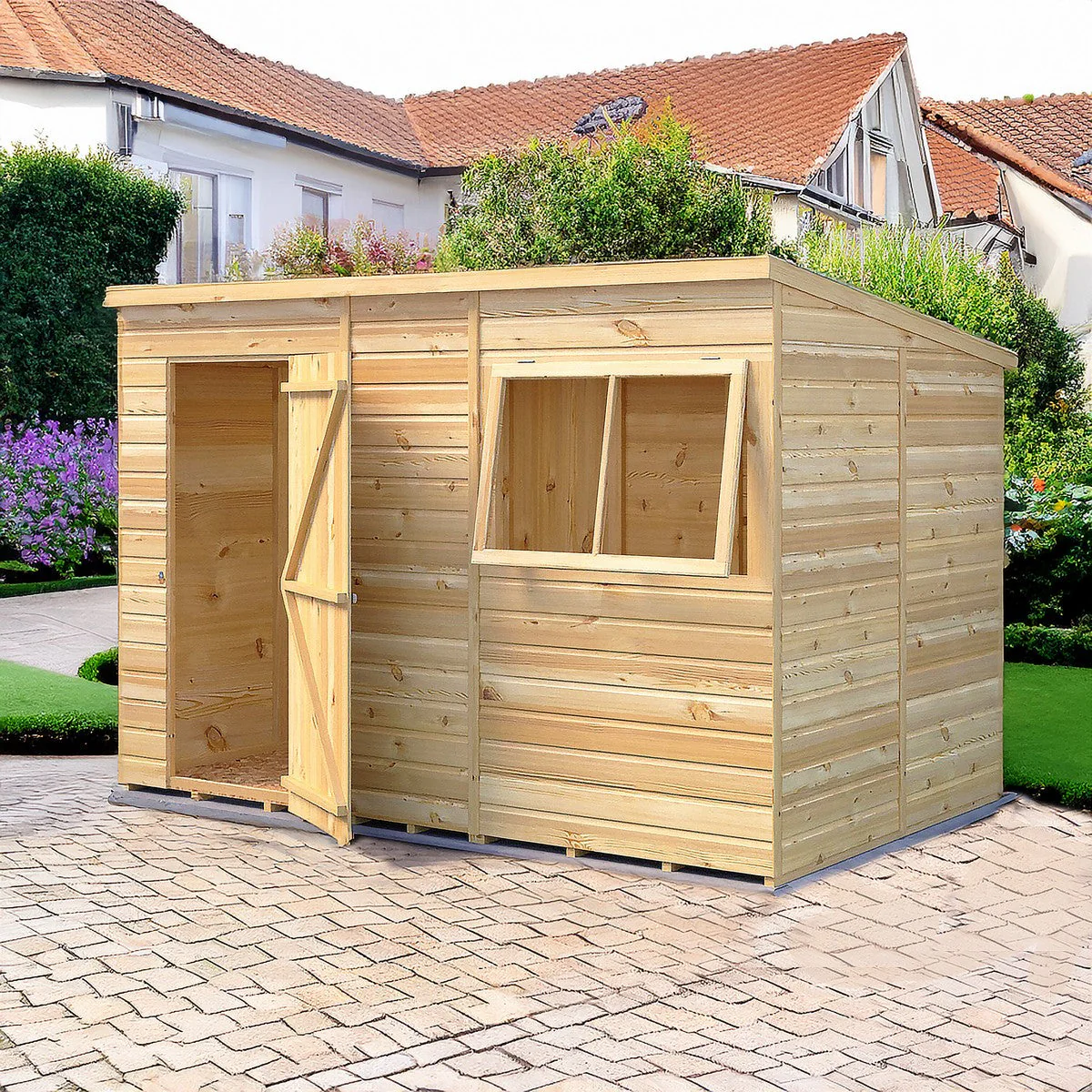 Shire 6' 6" x 9' 11" Pent Shed - Premium Dip Treated Shiplap - Image 3