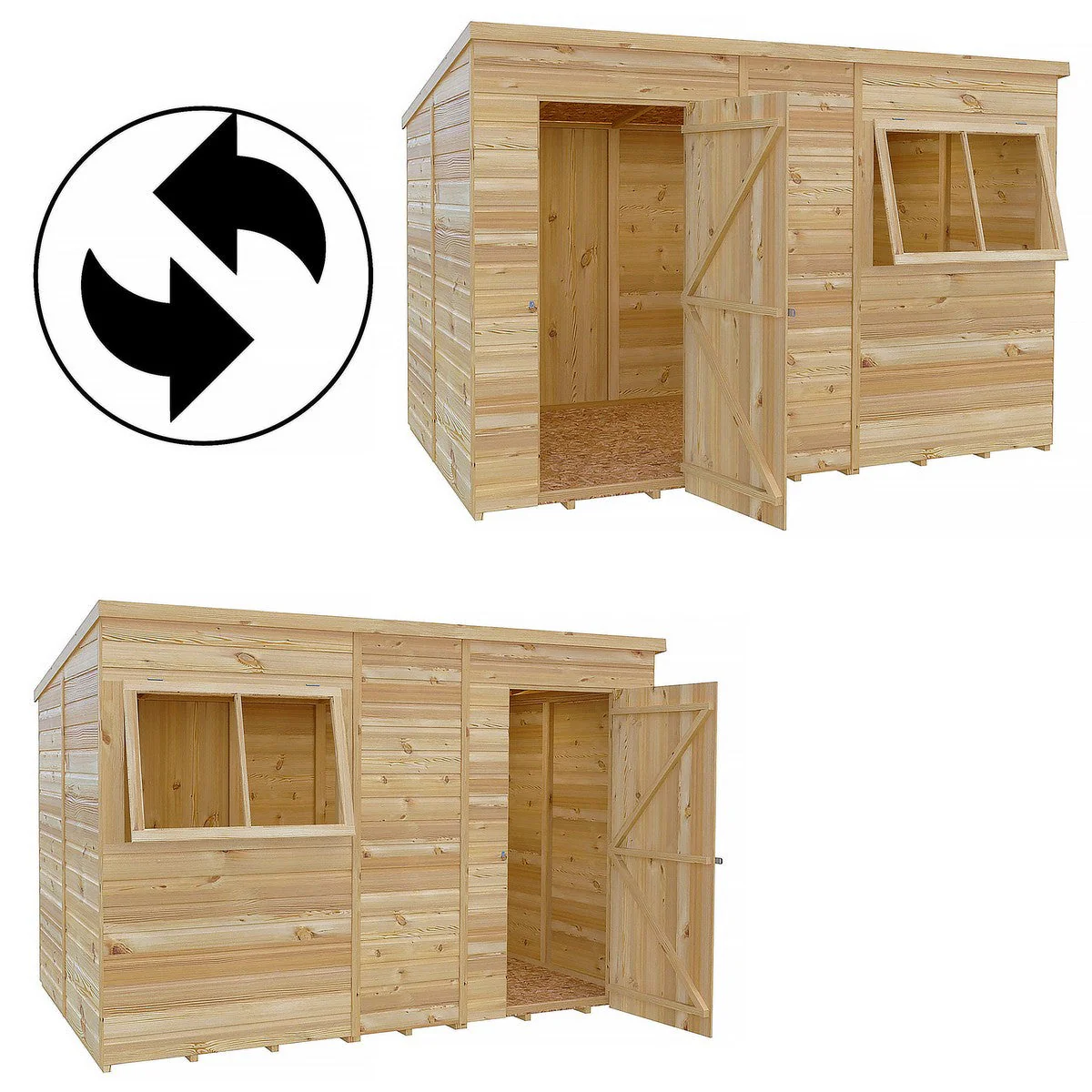 Shire 6' 6" x 9' 11" Pent Shed - Premium Dip Treated Shiplap - Image 6