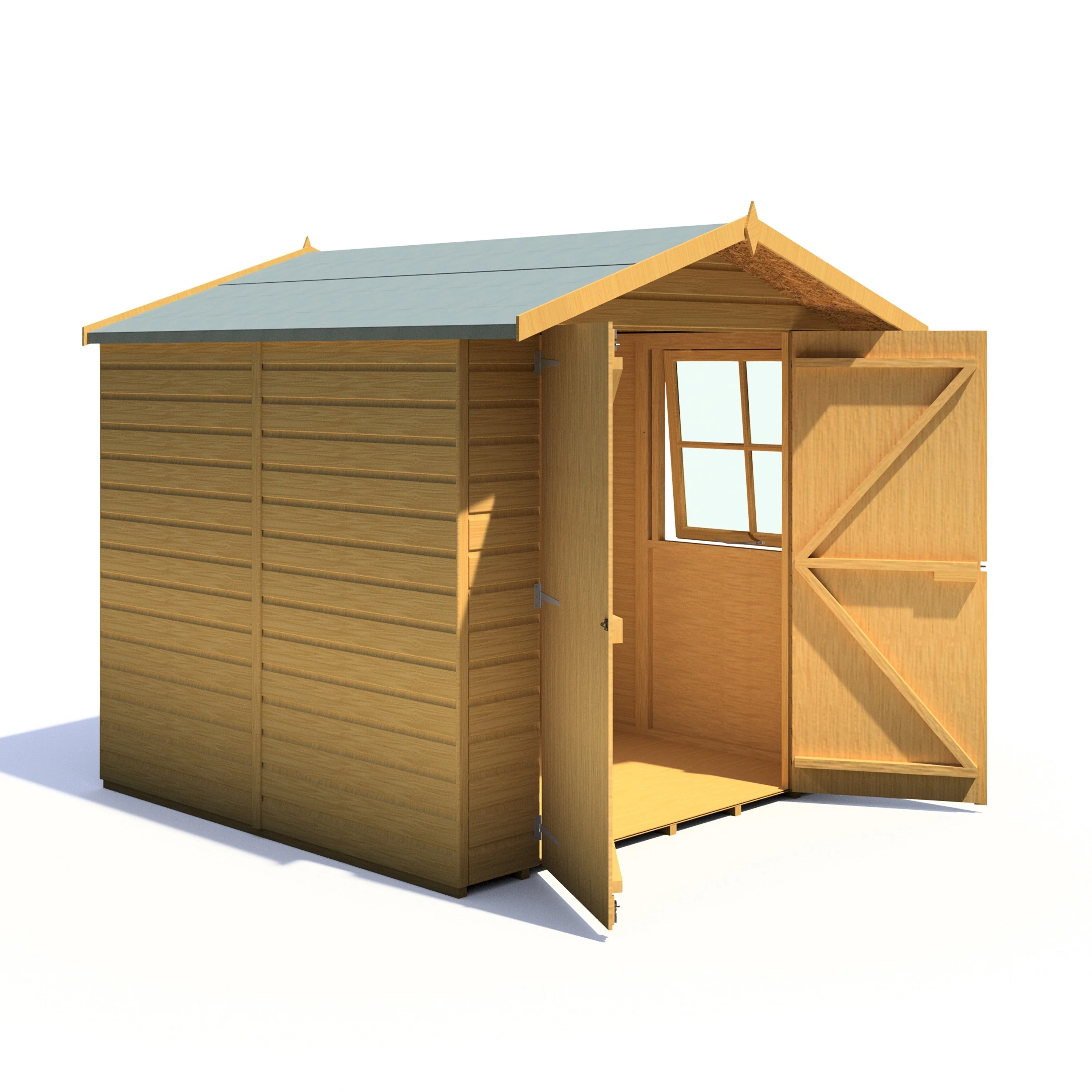 Alderney 6' 2" x 6' 8" Apex Shed - Premium Dip Treated Shiplap - Image 6