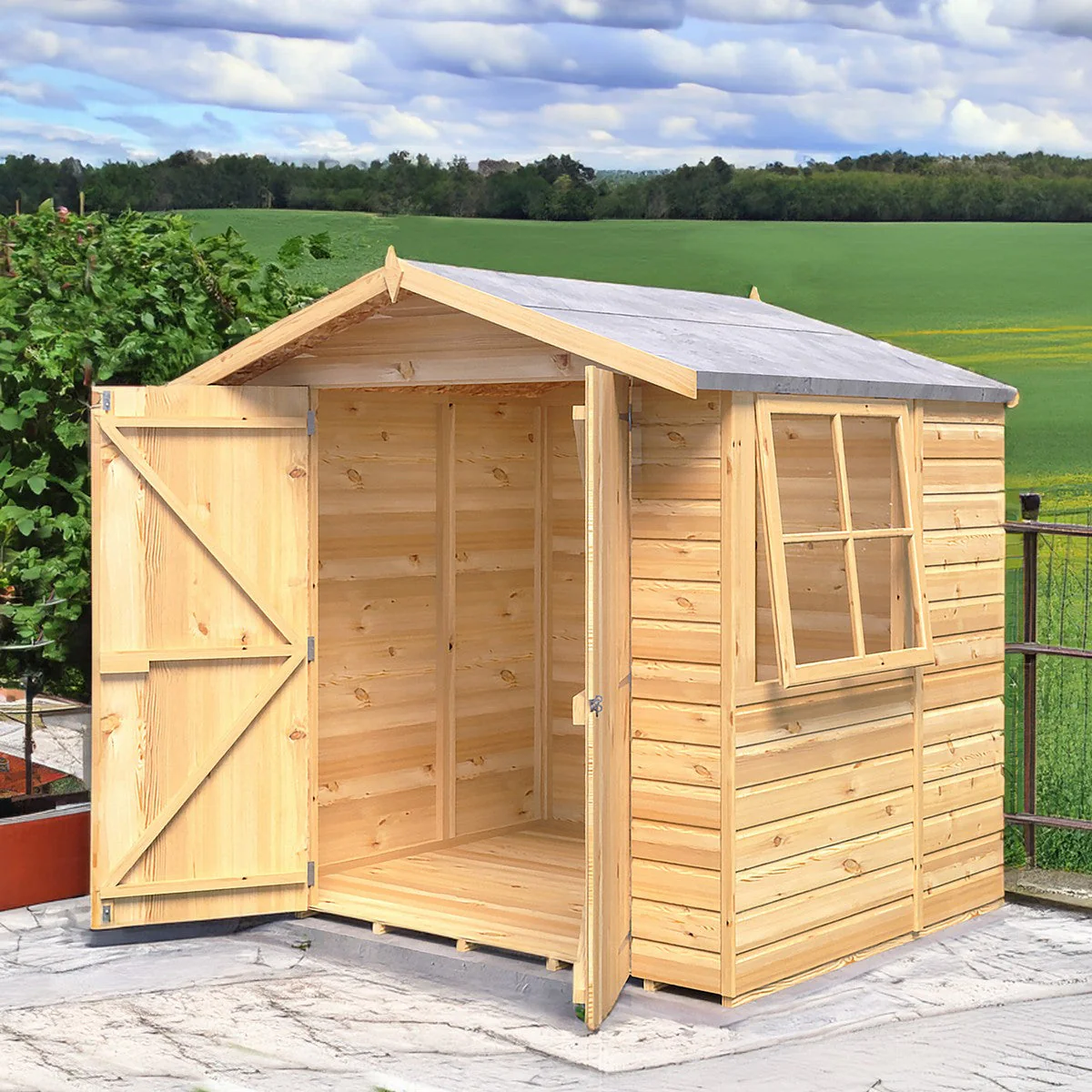 Shire Alderney 6' x 7' 2" Apex Shed - Premium Dip Treated Tongue & Groove - Image 10