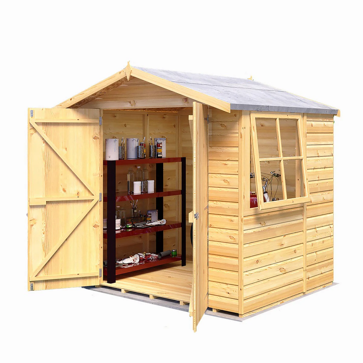 Shire Alderney 6' x 7' 2" Apex Shed - Premium Dip Treated Tongue & Groove - Image 11
