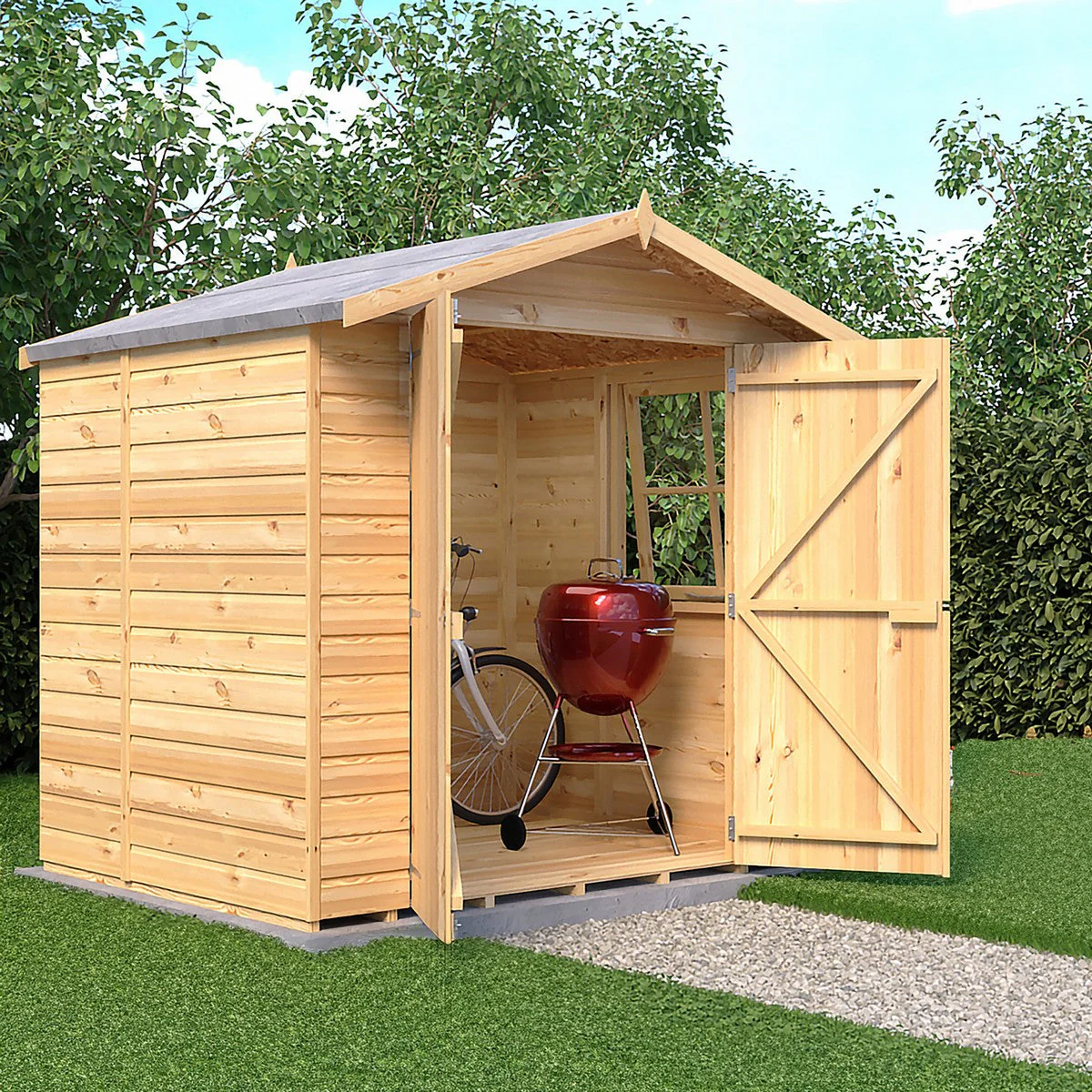 Shire Alderney 6' x 7' 2" Apex Shed - Premium Dip Treated Tongue & Groove - Image 2