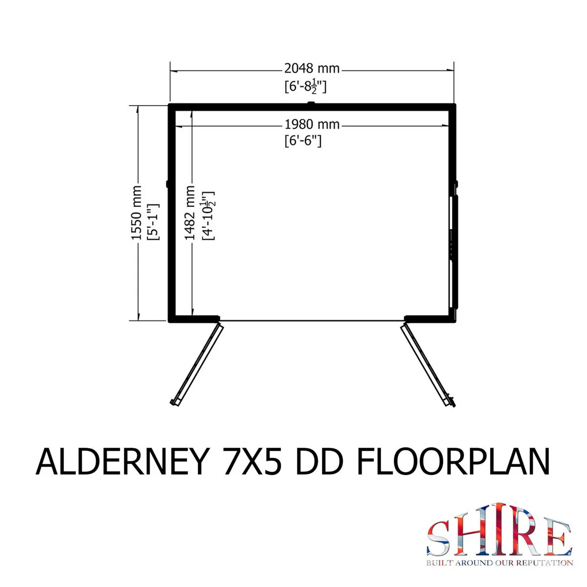 Shire Alderney 6' x 7' 2" Apex Shed - Premium Dip Treated Tongue & Groove - Image 3