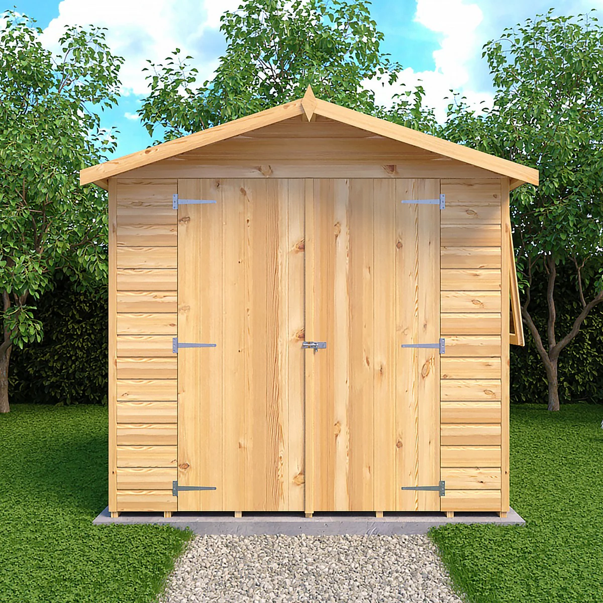 Shire Alderney 6' x 7' 2" Apex Shed - Premium Dip Treated Tongue & Groove - Image 8