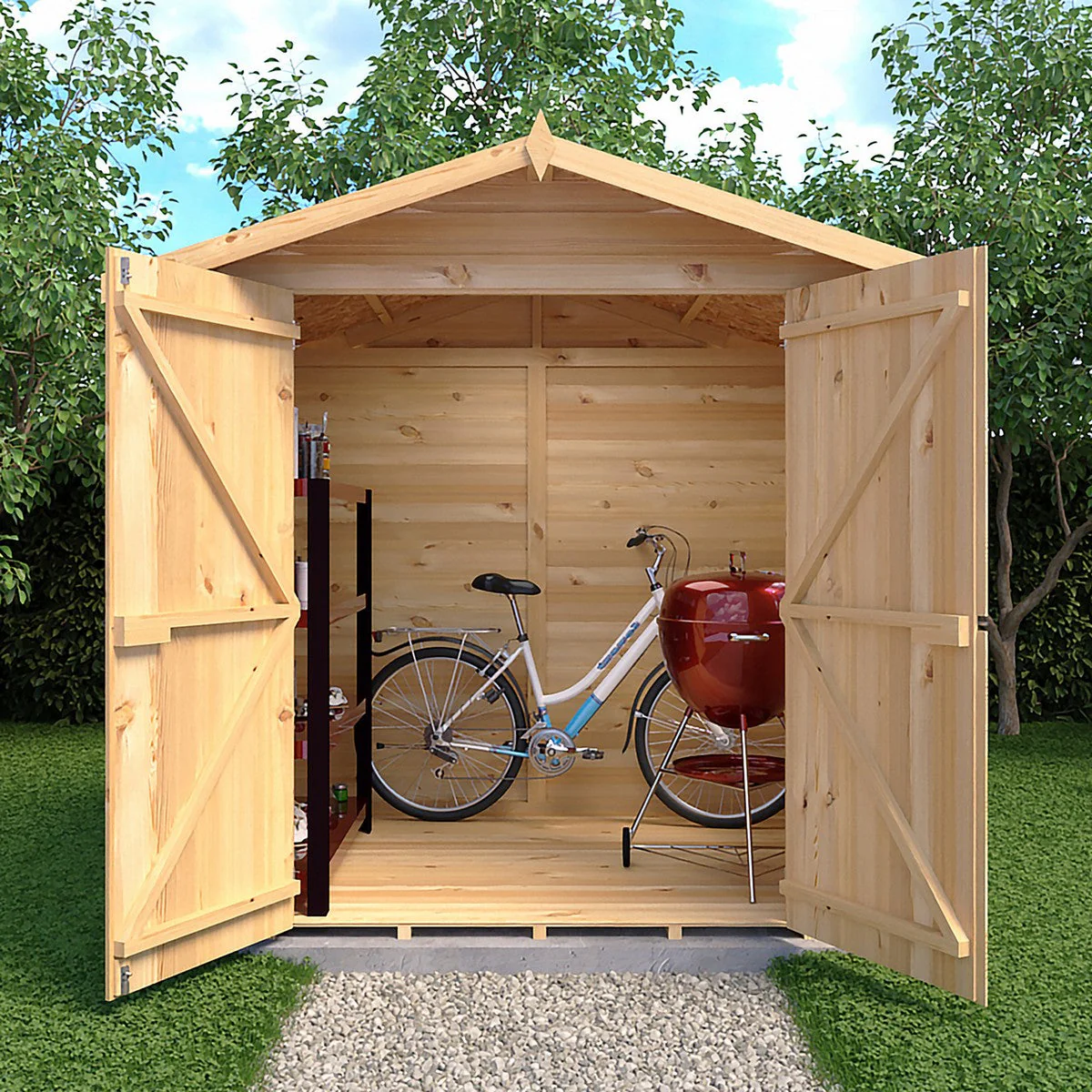 Shire Alderney 6' x 7' 2" Apex Shed - Premium Dip Treated Tongue & Groove - Image 9