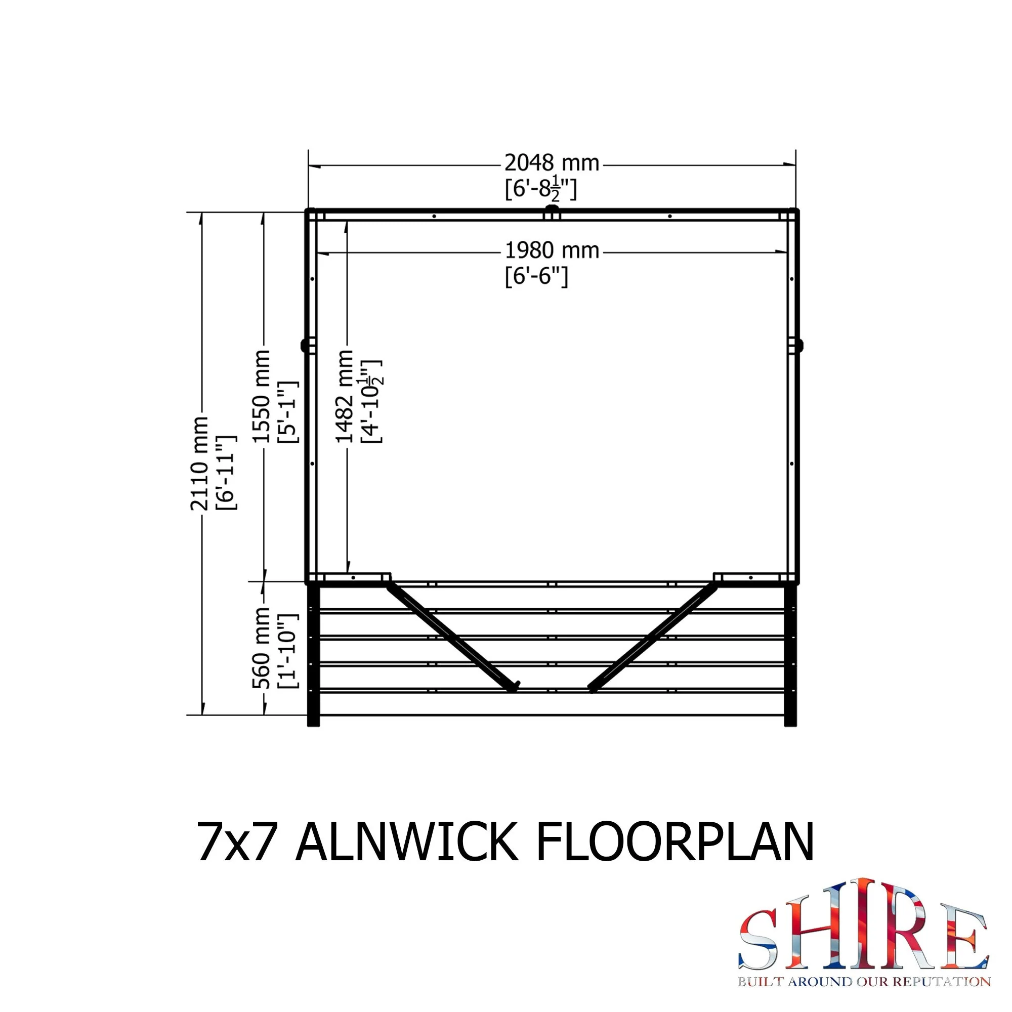 Alnwick 4' 10" x 6' 8" Apex Summerhouse - Premium Dip Treated Shiplap - Image 5