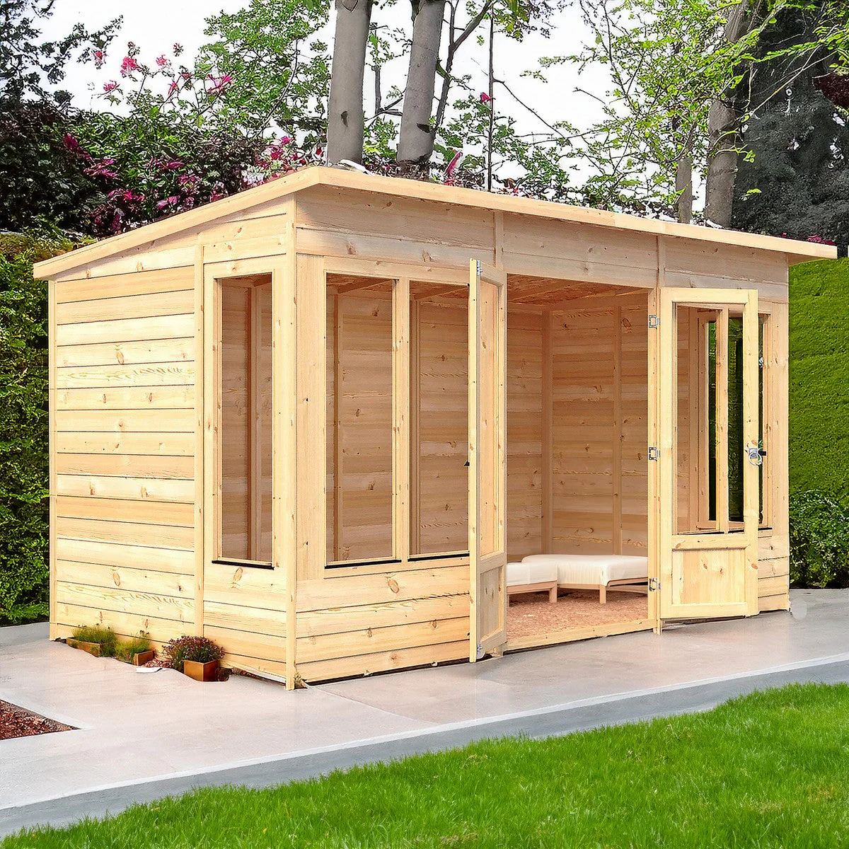 Shire Alora 7' 1" x 12' Pent Summerhouse - Premium Dip Treated Overlap - Image 4