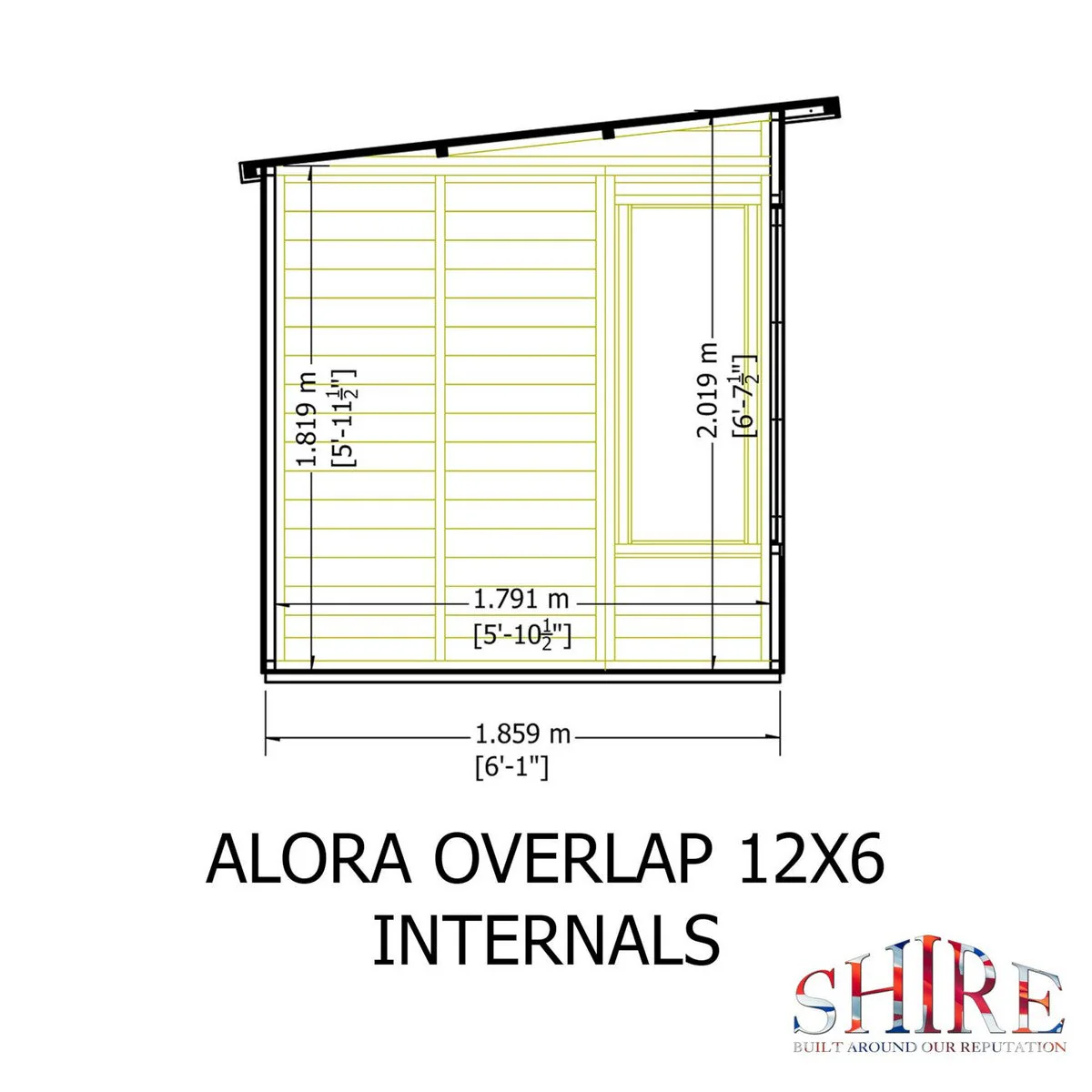 Shire Alora 7' 1" x 12' Pent Summerhouse - Premium Dip Treated Overlap - Image 8