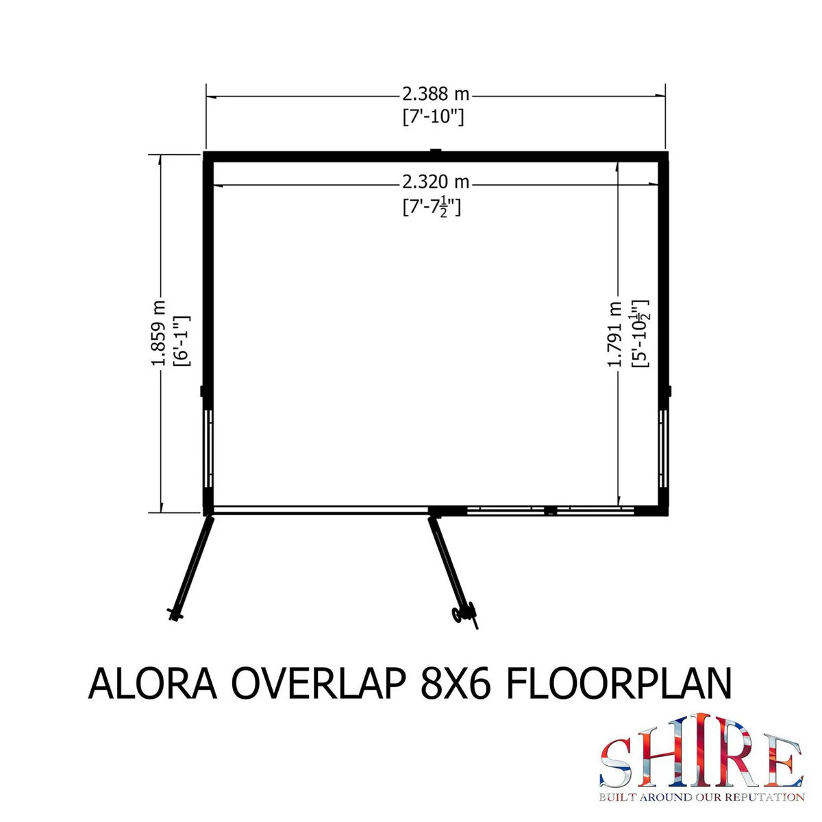 Shire Alora 7' 1" x 8' 1" Pent Summerhouse - Premium Dip Treated Overlap - Image 8