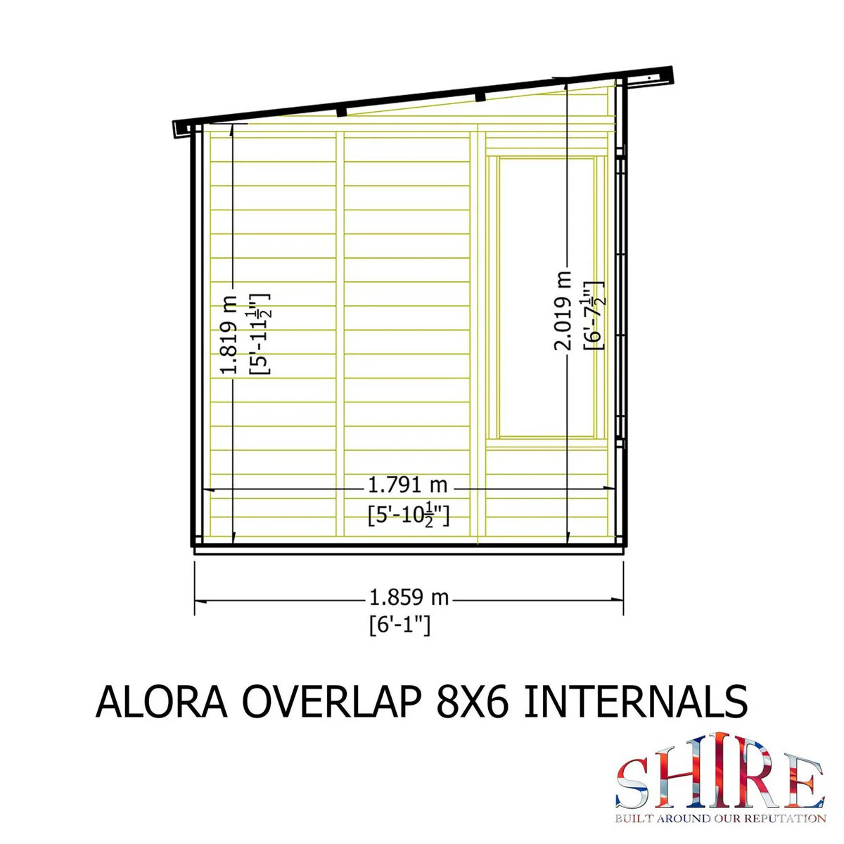Shire Alora 7' 1" x 8' 1" Pent Summerhouse - Premium Dip Treated Overlap - Image 9