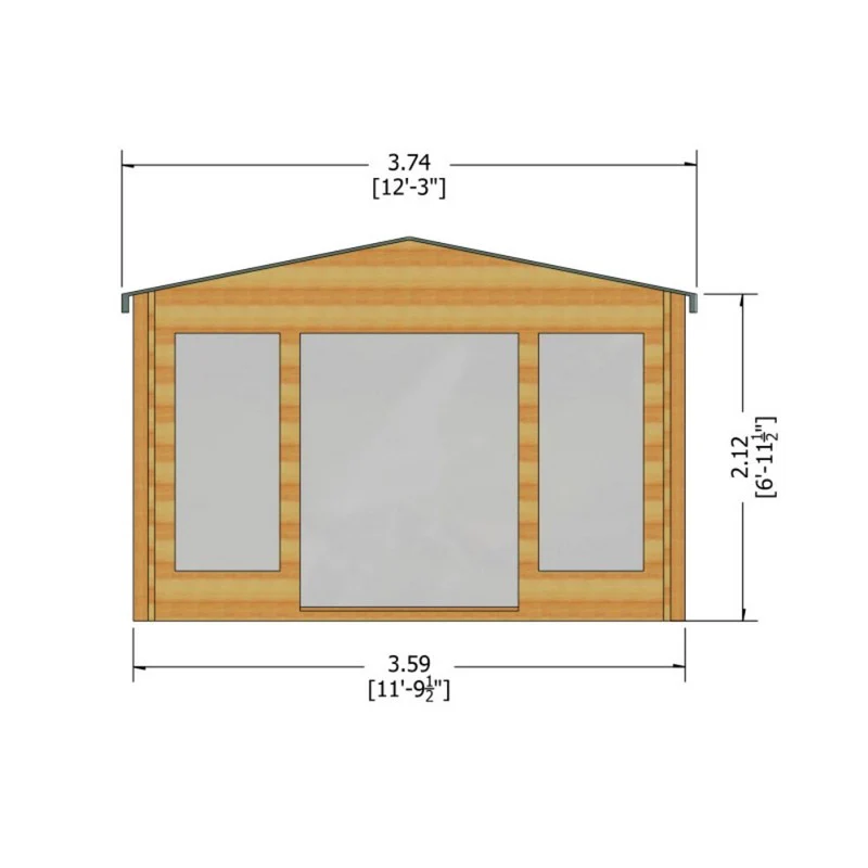 Shire Argyll 11' 9" x 7' 10" Apex Log Cabin - Premium 28mm Cladding Tongue & Groove - Image 7