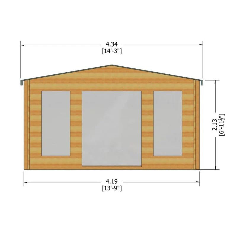 Shire Argyll 13' 8" x 15' 8" Apex Log Cabin - Premium 70mm Cladding Tongue & Groove - Image 7