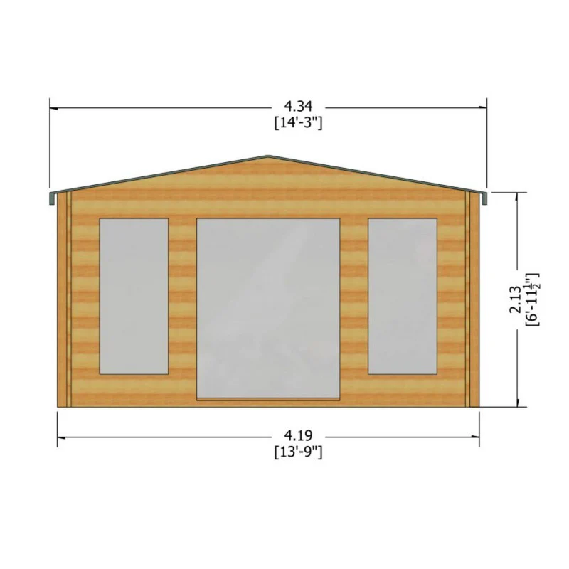 Shire Argyll 13' 8" x 7' 10" Apex Log Cabin - Premium 70mm Cladding Tongue & Groove - Image 7